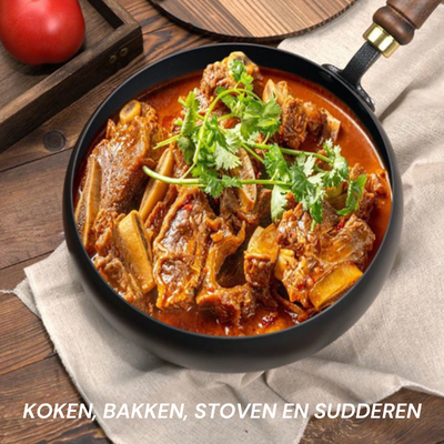 Dikke IJzeren pan | Authentiek koken zonder coating