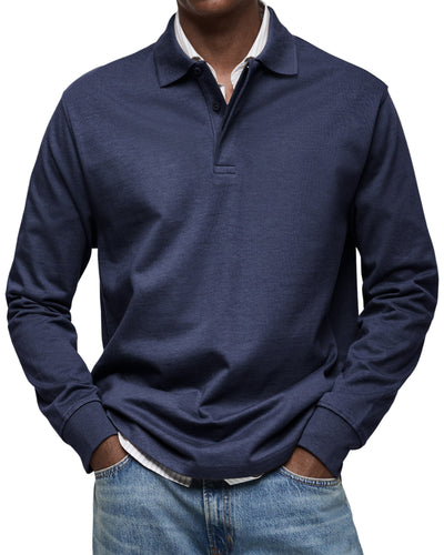 Vanhorne™ | Casual Poloshirt met Lange Mouwen