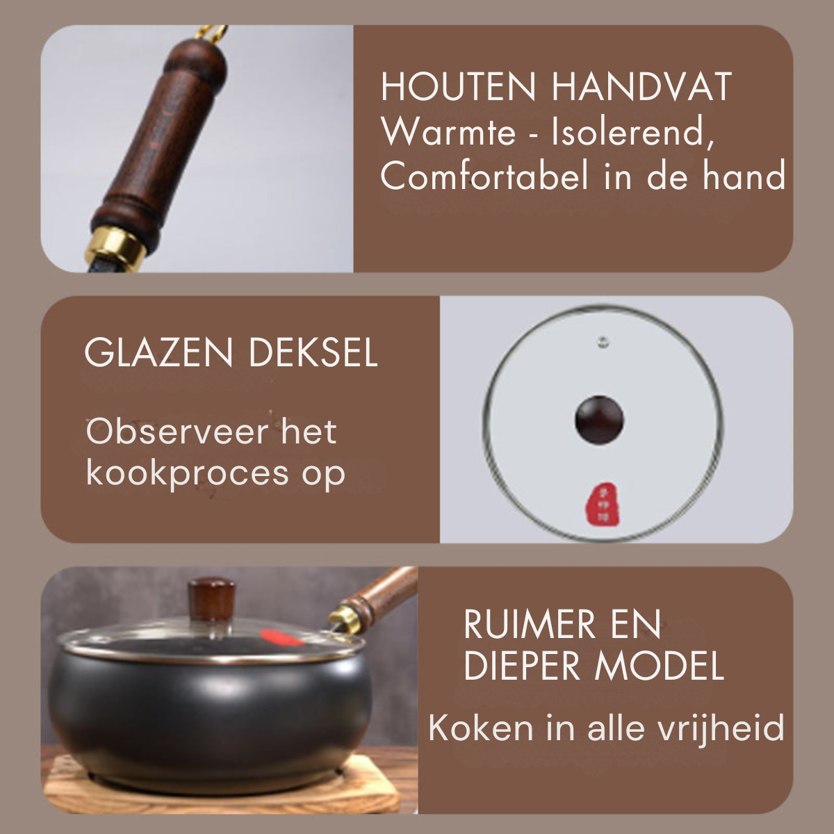 Dikke IJzeren pan | Authentiek koken zonder coating