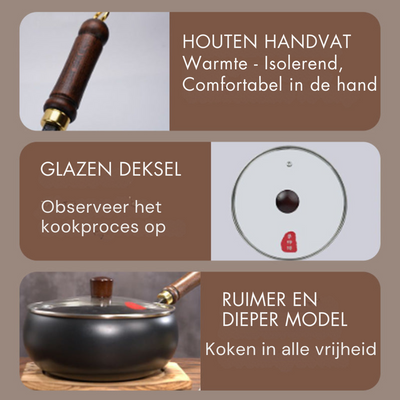 Dikke IJzeren pan | Authentiek koken zonder coating