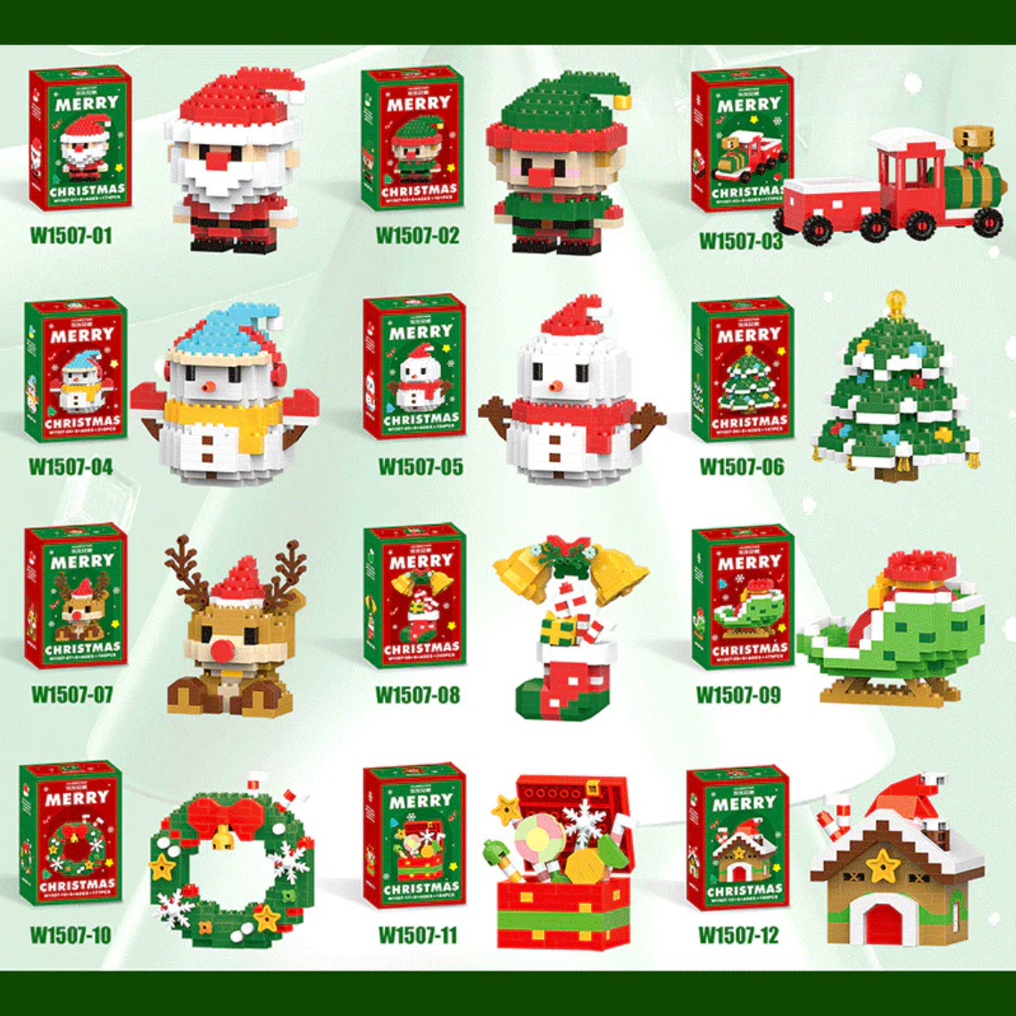 Kerst BuildBlocks Set – 12 Kerstfiguren