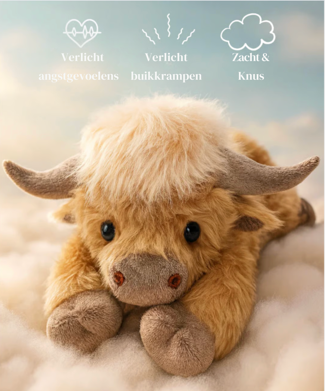 Highland Knuffel Koe – Jouw zachte vriend voor warmte & ontspanning 🐮✨