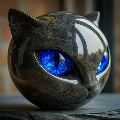 NyxCharm - Sculptuur van mystieke zwarte kattenkop